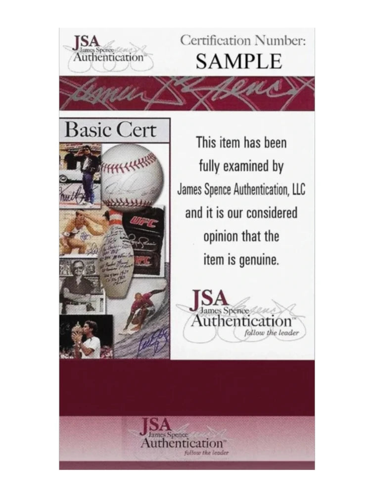 James Spence Authentication JSA certificaat van echtheid voor gesigneerde memorabilia