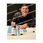Signing proof of Javier Zanetti signing an official Argentina football shirt during a private signing session.
