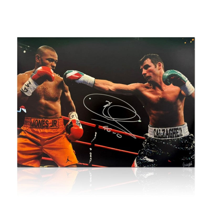 Joe Calzaghe Gesigneerde Boksenfoto – Tegen Roy Jones Jr.