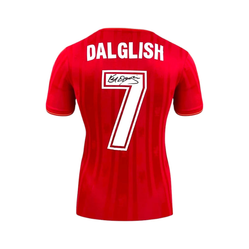 Back view of the Liverpool 1985-86 football shirt signed by Kenny Dalglish. Hoofdafbeelding