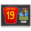 Ingelijst gesigneerd Spanje shirt van Lamine Yamal met rugnummer 19