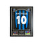 Deluxe ingelijst Inter Milan nummer 10 voetbalshirt gesigneerd door Lothar Matthäus met actiefoto’s en naamplaatje.