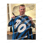Signing proof of Lothar Matthäus with a signed Inter Milan 1990 home football shirt.