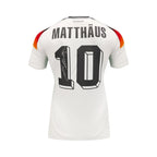 Back of a white Germany number 10 football shirt signed by Lothar Matthaus.