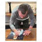 Signing proof van Lothar Matthäus met een gesigneerde Duitsland WK-voetbalfoto en de wereldbeker.