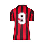 AC Milan retro voetbalshirt met nummer 9 en handtekening van Marco van Basten – gesigneerde sportmemorabilia.