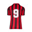 AC Milan retro voetbalshirt met nummer 9 en handtekening van Marco van Basten – gesigneerde sportmemorabilia.