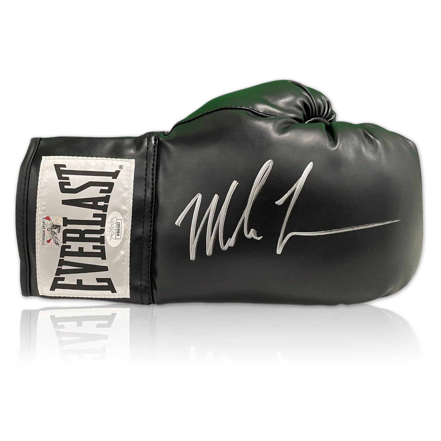 Mike Tyson Gesigneerde Zwarte Everlast Bokshandschoen - Sport Memorabilia Netherlands
