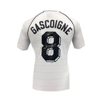 Back of a white Tottenham 1991 FA Cup semi-final number 8 shirt signed by Paul Gascoigne with Gazza inscription.