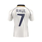 Back view of the Real Madrid 1999-2000 home football shirt signed by Raúl González Blanco.
