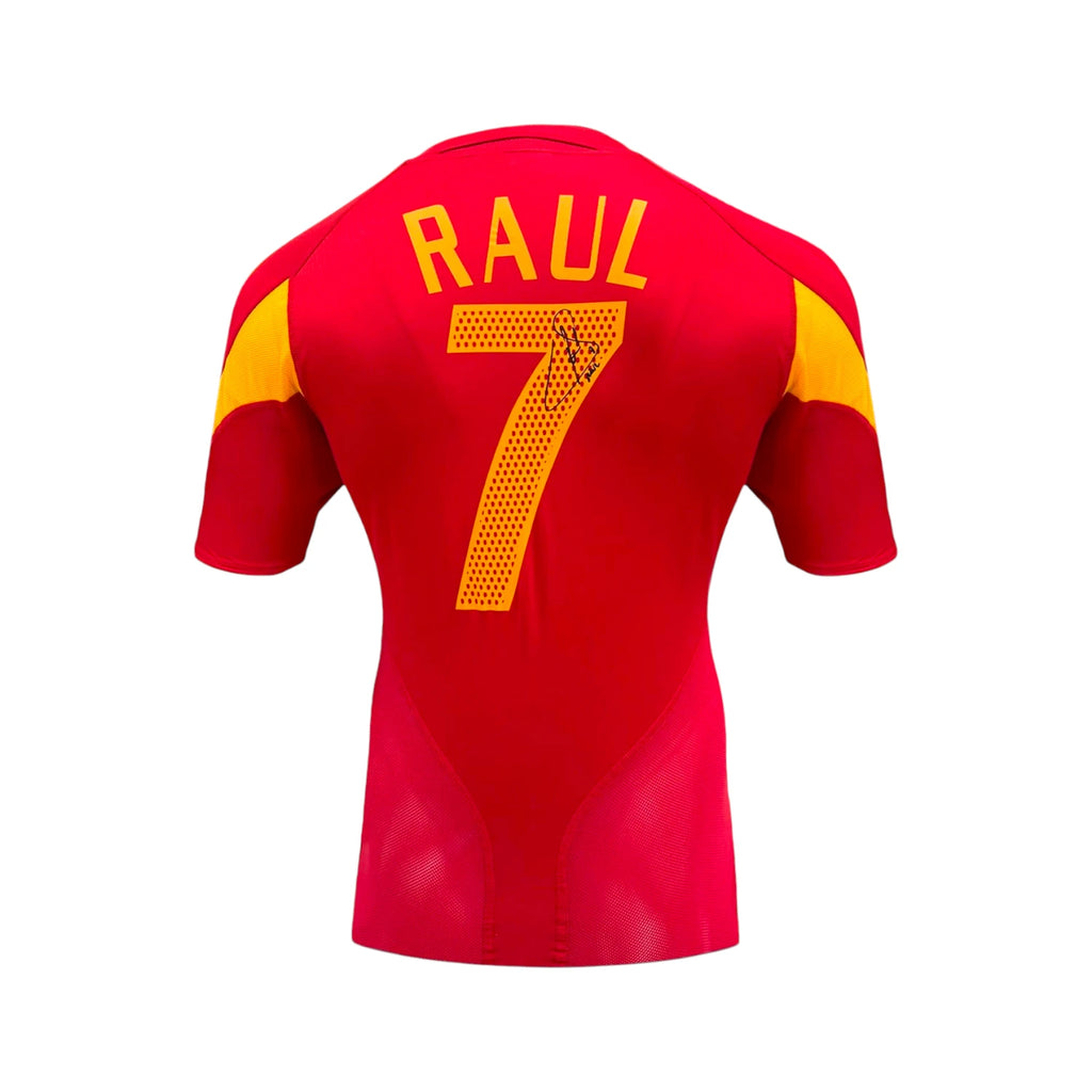 Raúl Gesigneerd Spanje 2004-06 Voetbalshirt