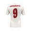 Back view of the official Poland 2008 football shirt signed by Robert Lewandowski.