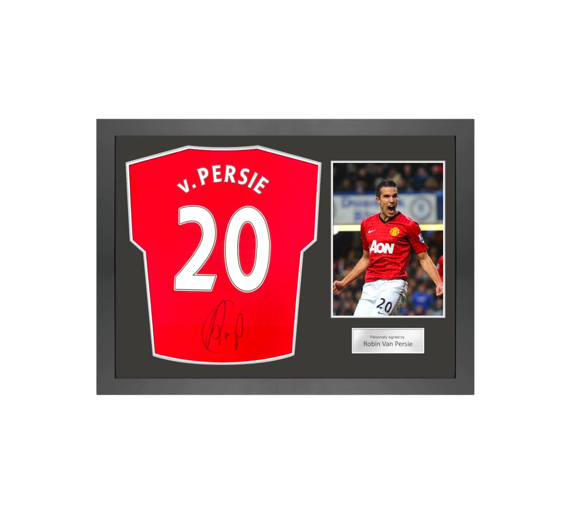Robin van Persie Gesigneerd Manchester United Shirt 2022-23 - Icon Frame - Sport Memorabilia Netherlands Hoofdafbeelding