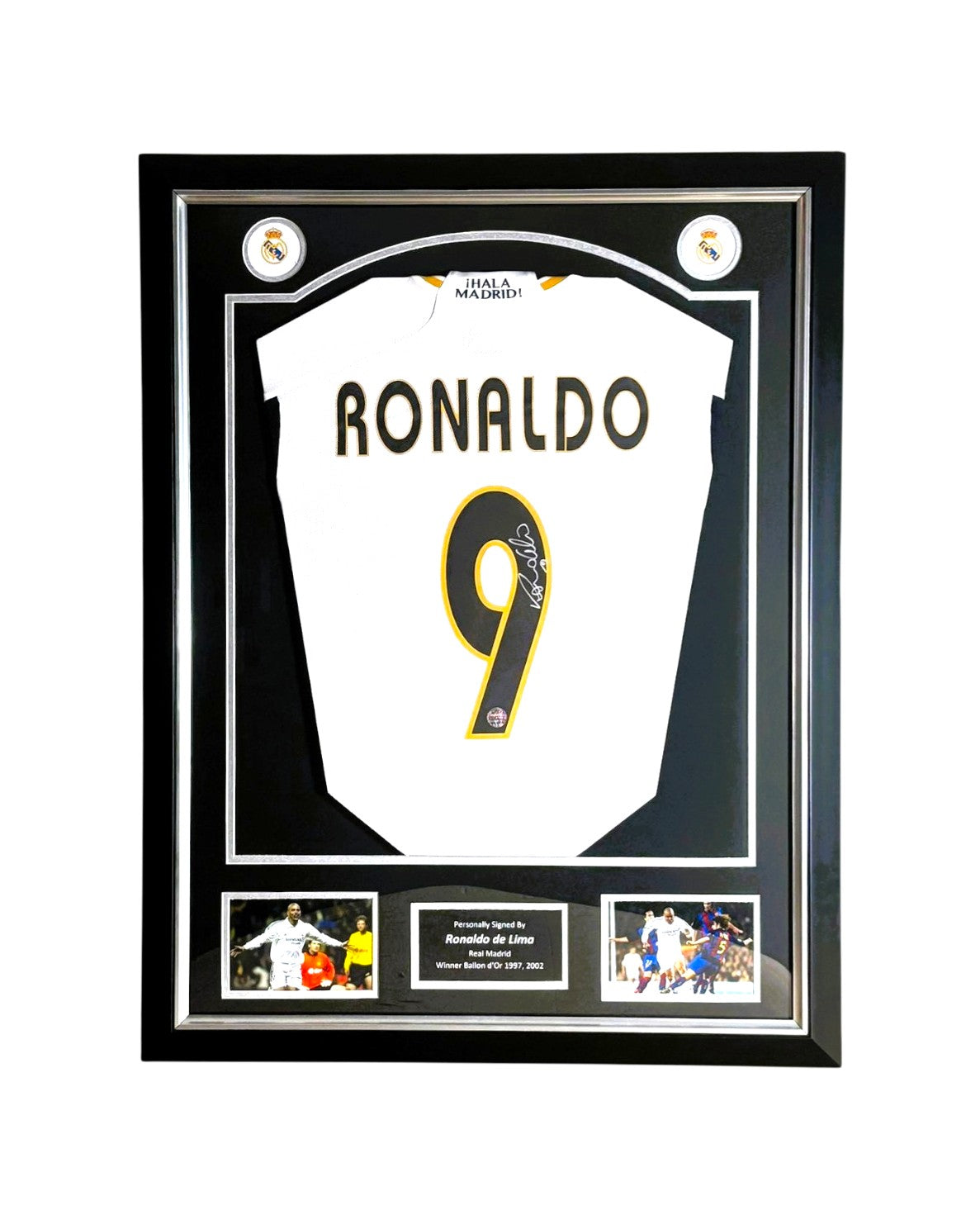 Ingelijst gesigneerd Real Madrid voetbalshirt van Ronaldo de Lima Hoofdafbeelding