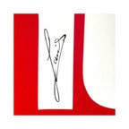 Detailfoto van de handtekening van Ruud Gullit op een PSV 1986 replica nummer 10 voetbalshirt.