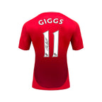 Back view of the official Manchester United 2024-25 home football shirt signed by Ryan Giggs.