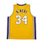Shaquille O'Neal gesigneerd Los Angeles Lakers basketbalshirt met rugnummer 34, achterkant met handtekening
