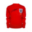 Front view of a red England 1966 World Cup final football shirt signed by Sir Geoff Hurst.