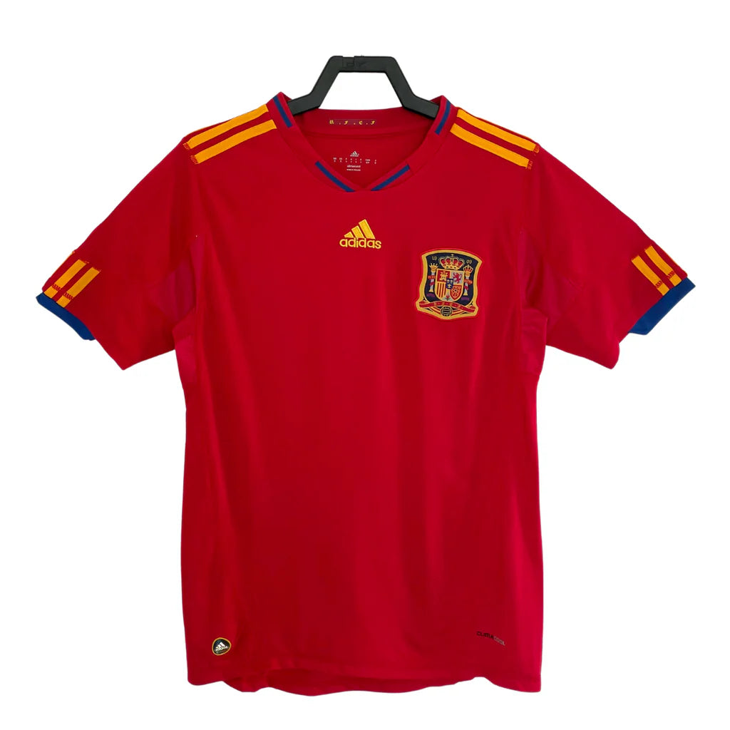 Spain 2010 FIFA World Cup home football shirt shown from the front 