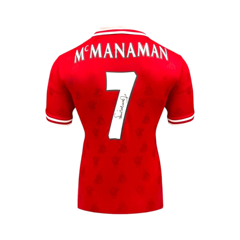 Back view of the official Liverpool 1996-98 football shirt signed by Steve McManaman. Hoofdafbeelding